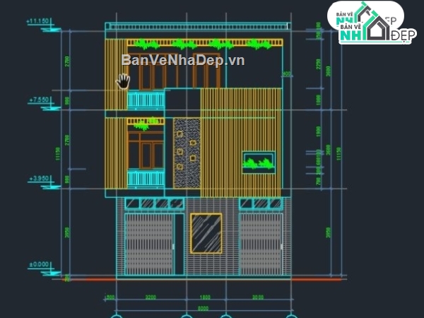 nhà phố 3 tầng,bản vẽ 3 tầng,bản vẽ cad nhà phố,nhà phố 3 tầng 5.15x8m,Bản vẽ nhà phố 3 tầng,file cad 3 tầng,Nhà phố 3 tầng